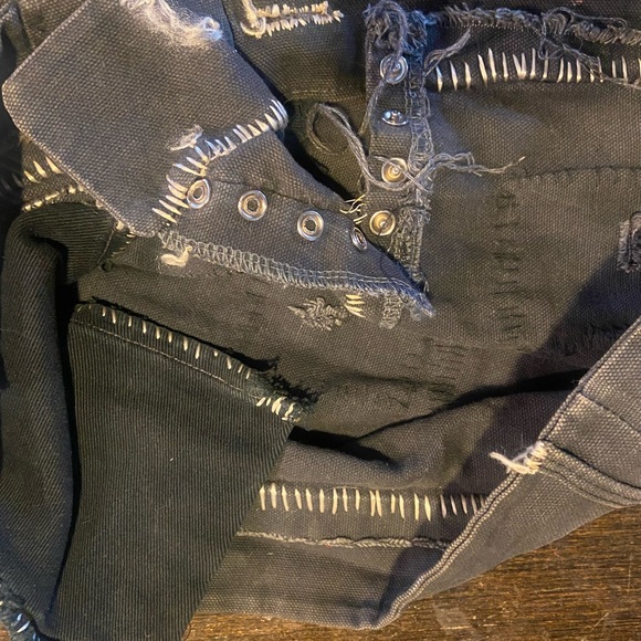 Crust Punk Patch Mini Skirt, Hand Made Hand Sewn. Punk/metal skirt, goth. - Picture 7 of 12